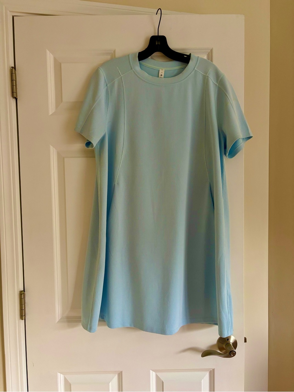 lululemon athletica Light Blue Casual Mini Dress with hidden pockets. Like new